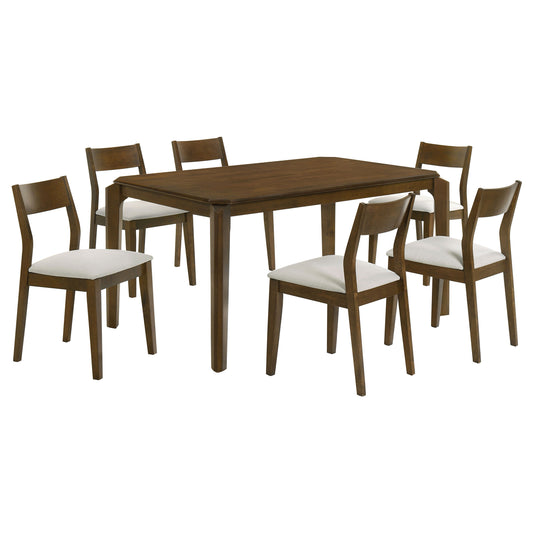 LGC108921-S7 7 Piece Rectangular Dining Set Dark Brown