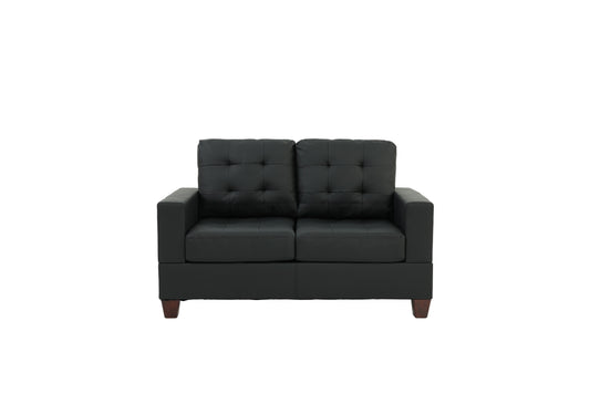 LGPF7855 Black Faux Leather Sofa Set