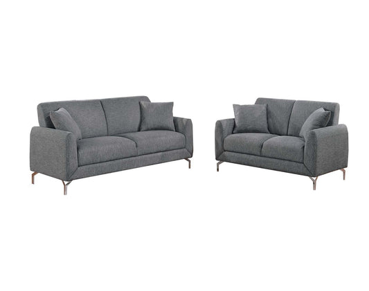 LGPF8437 Dark Gray Burlap Sofa Set