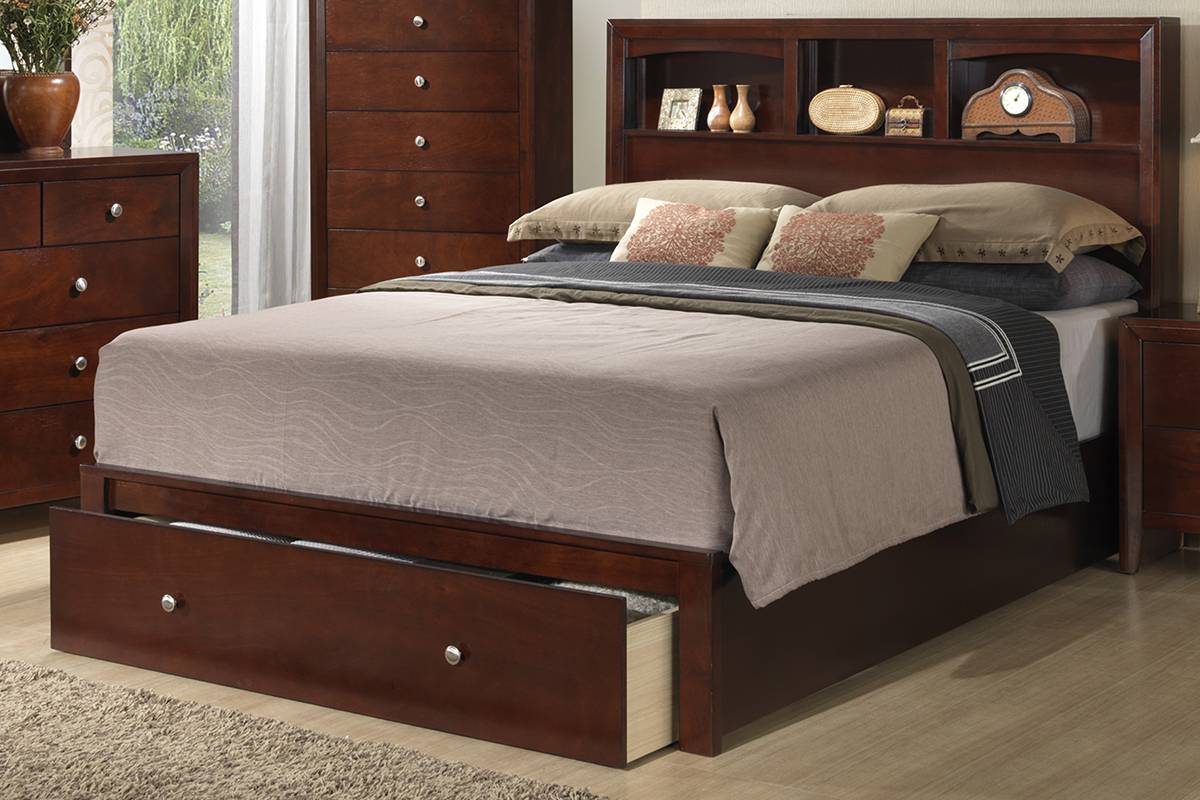 LGFPF9282CK Front Drawer Brown Bed in Three Sizes