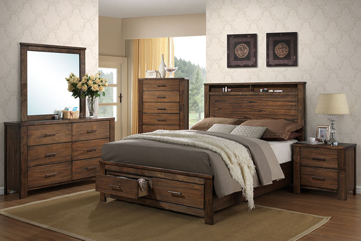 LGPF9329EK Headboard and 2 Drawers Bed in Brown Only