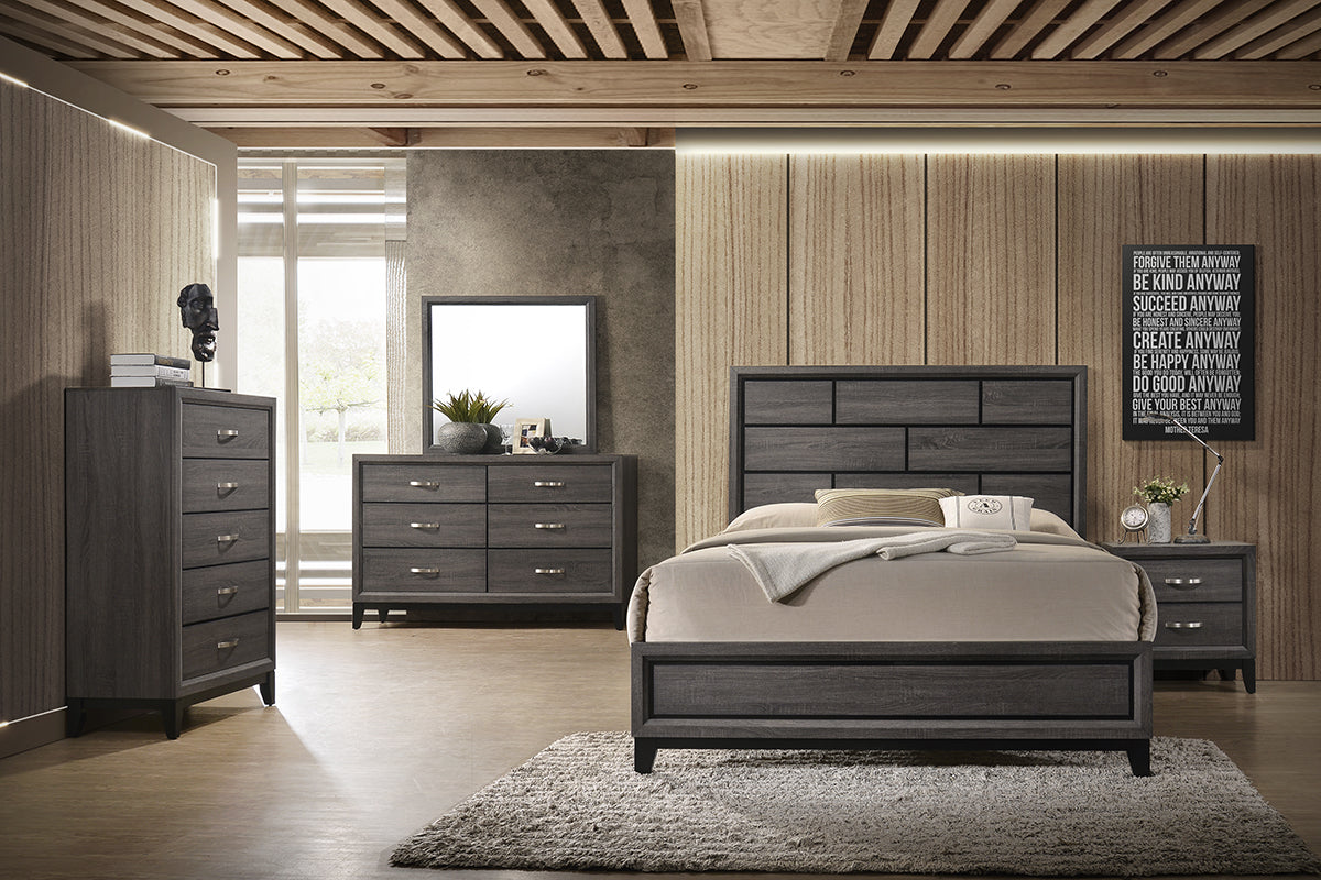 LGF9396EK Minimal Chic Gray Wood Bed