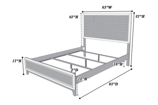 LGF9396EK Minimal Chic Gray Wood Bed