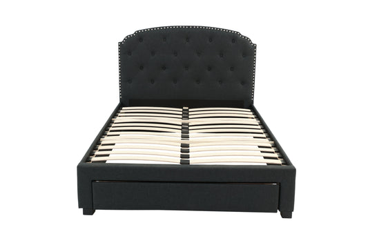 LGF9509EK Buttoned Tufted Headboard Bed With Front Drawer Available in Two Colors