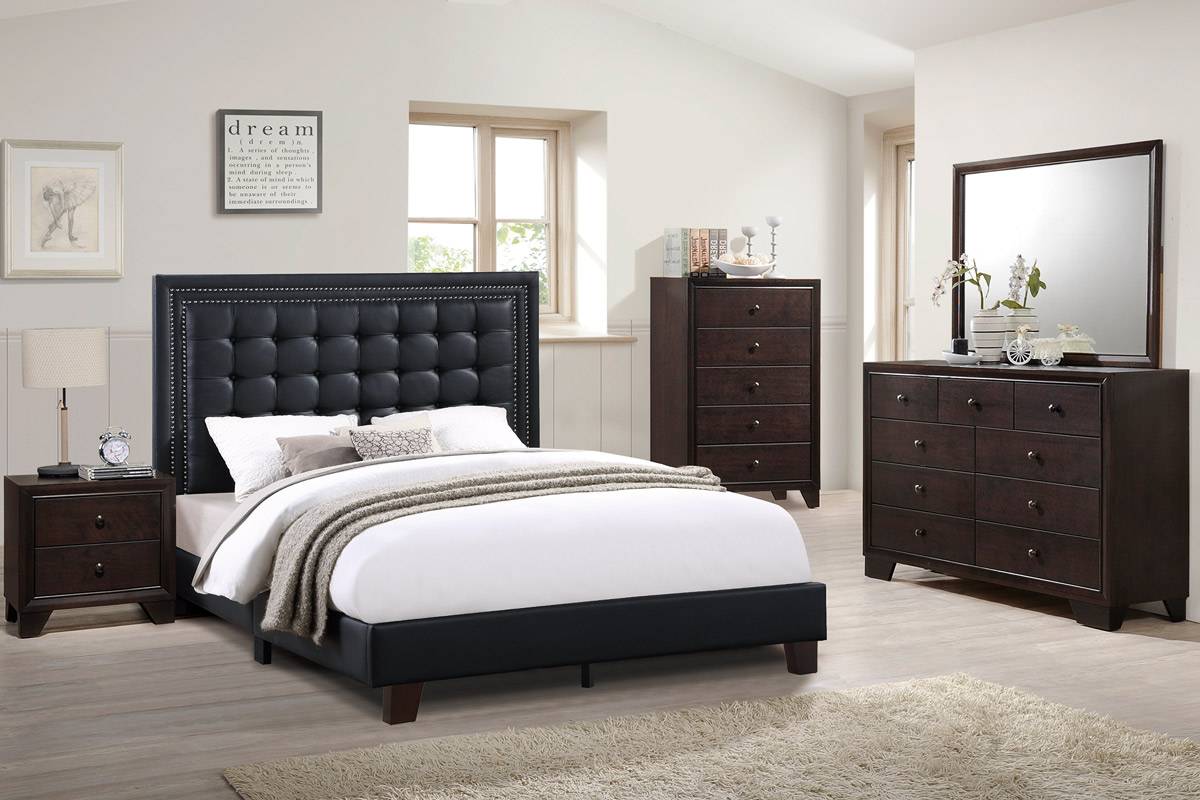 LGF9586CK Square Upholstered Style Headboard Bed