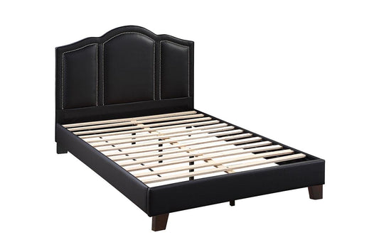 LGF9590Q Classic Button Tufted 3 Panel Headboard Black Bed