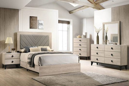 LGF9595CK Modern Rustic Premium Upholstered Gray Bed