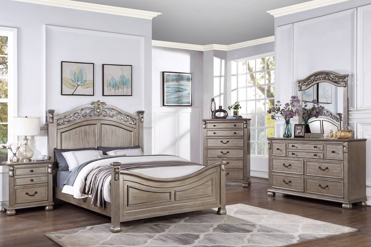 LGF9611CK Colonial Style Silver or Brown Bed