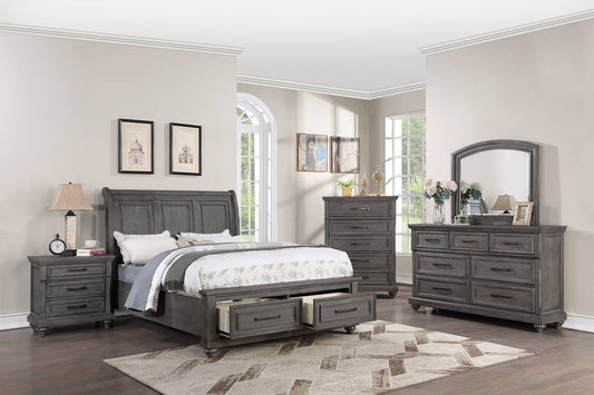 LGF9616CK Modern Rustic Bed With 2 Front Drawers