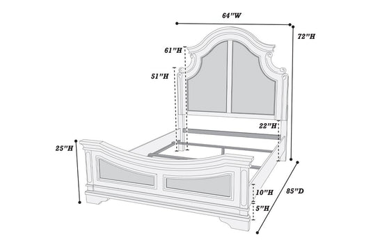 LGF9617Q Cream Renaissance Style Bed