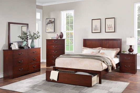 LGF9621CK Minimalist 2-Panel Headboard Bed With Large Front Drawer