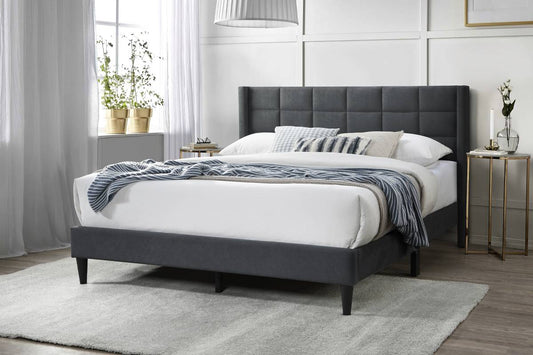 LGF9650Q Modern Classic Squared Upholstered Headboard Bed