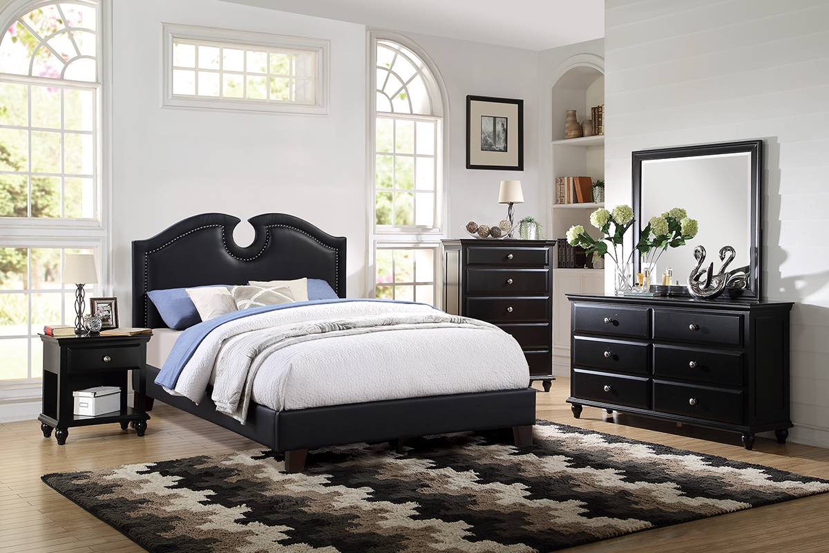 LGF9588CK Colonial Style Headboard Black Bed