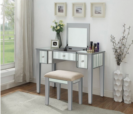 LGFAJOYCE Gray Flip Top Vanity With 2 Drawers- Available in 2 Colors