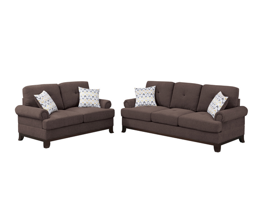 LGPF8838 Expresso Chenille Comfort Sofa Set